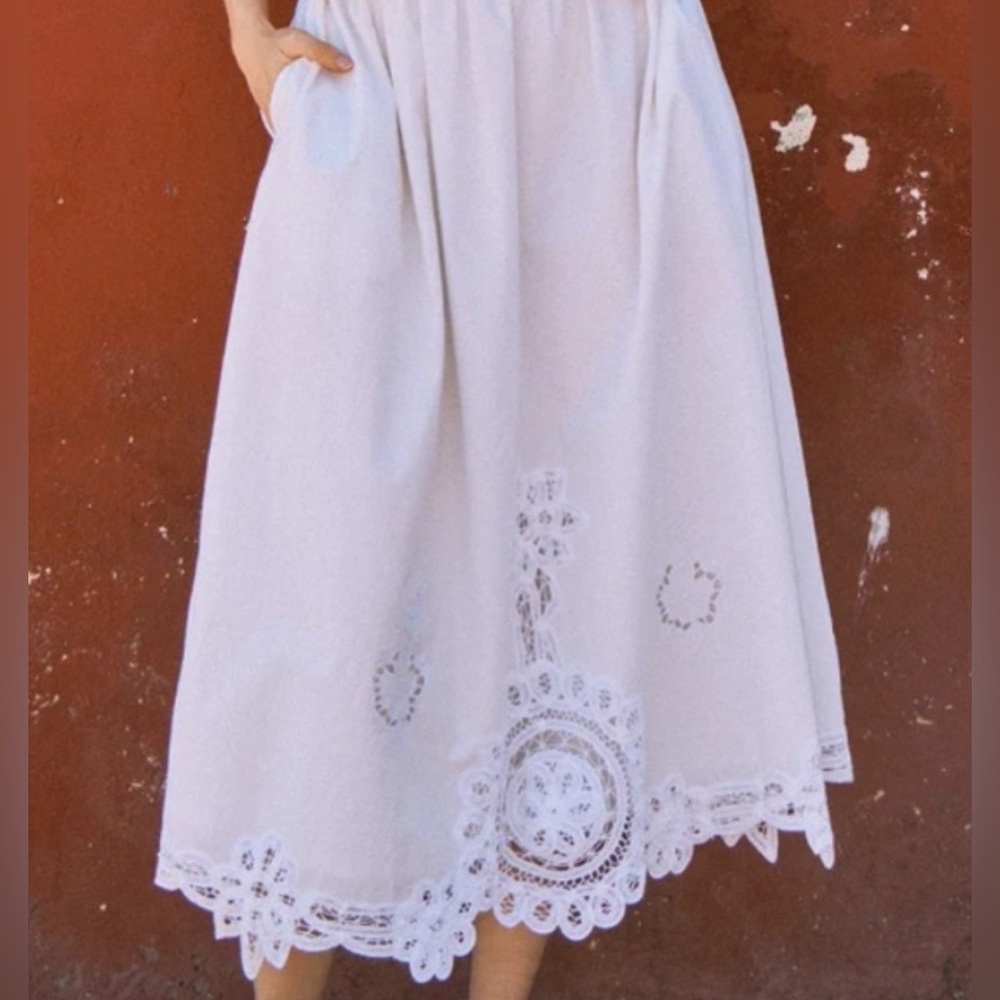 NWT Hunter Bell Corrine Skirt in Vintage Lace White size 12